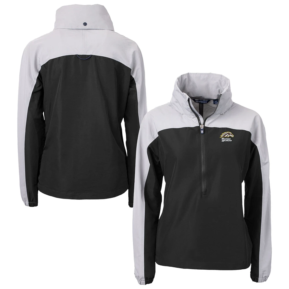 Women's Cutter & Buck Western Michigan Broncos Charter Eco Recycled Raglan Half-Zip Anorak Jacket
