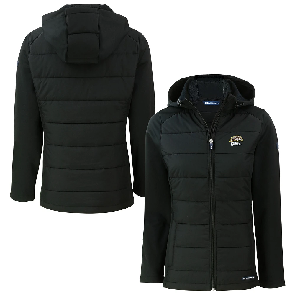 Women's Cutter & Buck Western Michigan Broncos Evoke Hybrid Eco Softshell Recycled Full-Zip Hooded Jacket
