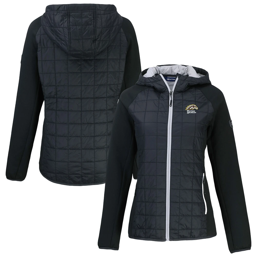Women's Cutter & Buck Black Western Michigan Broncos Rainier Primaloft Eco Full-Zip Hoodie Hybrid Jacket