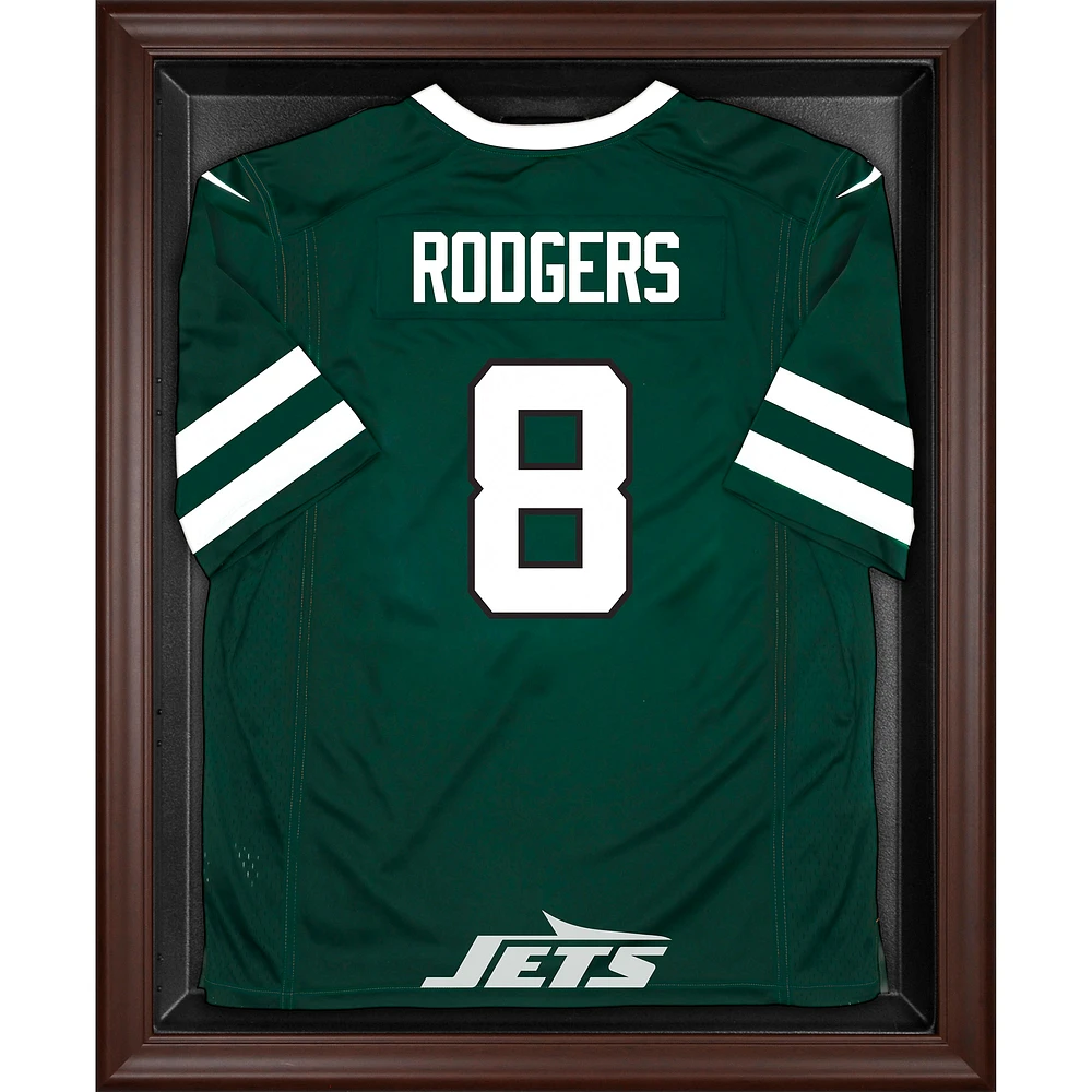 New York Jets Brown Framed Logo Jersey Display Case