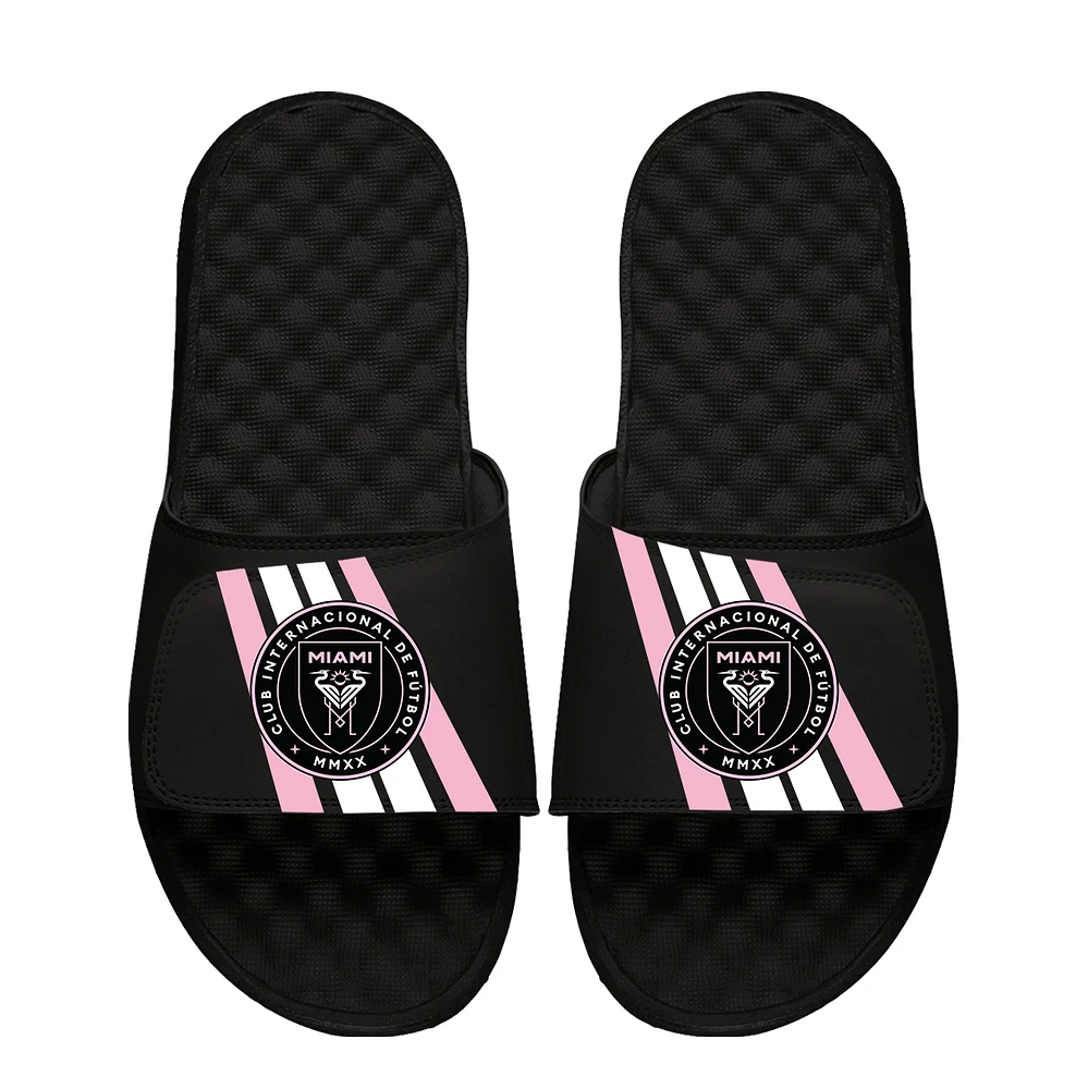 Youth ISlide Black Inter Miami CF Vertical Stripes Slide Sandals