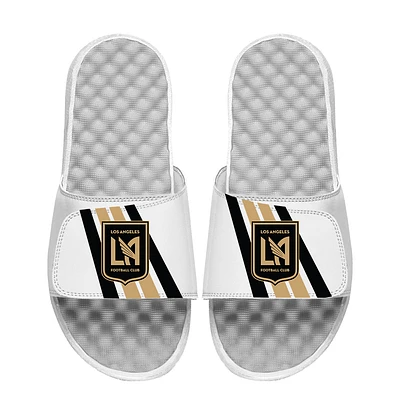 Youth ISlide White LAFC Vertical Stripes Slide Sandals