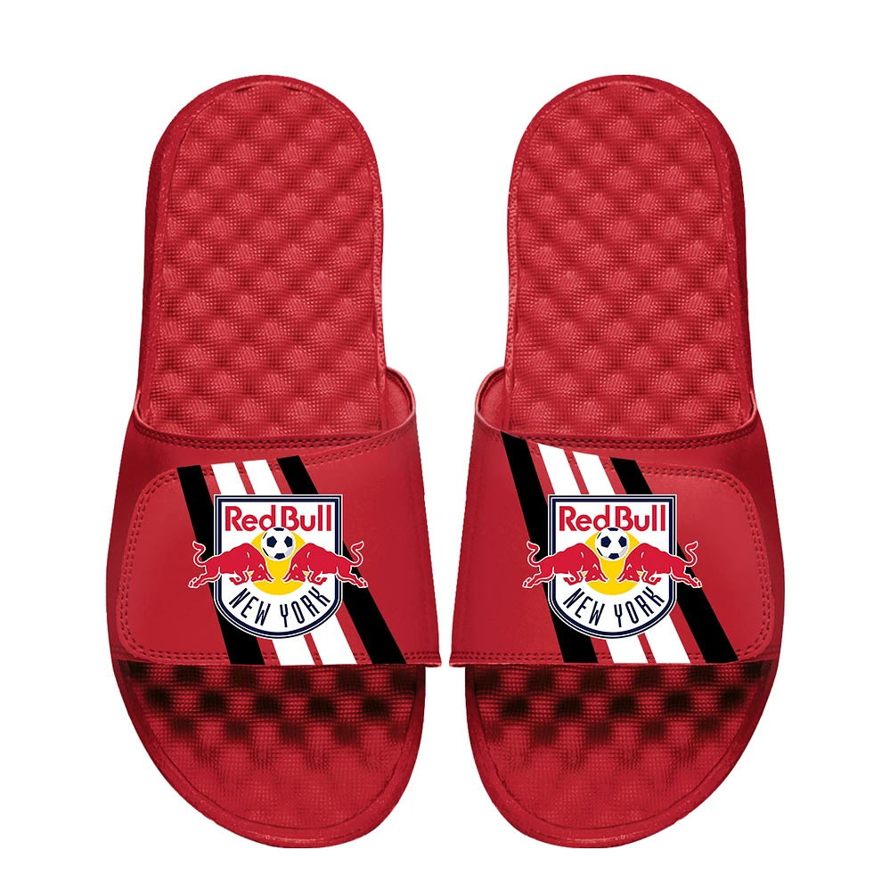 Youth ISlide Red New York Bulls Vertical Stripes Slide Sandals