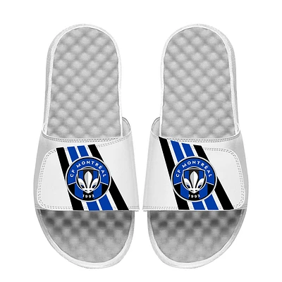 Youth ISlide White CF Montreal Vertical Stripes Slide Sandals
