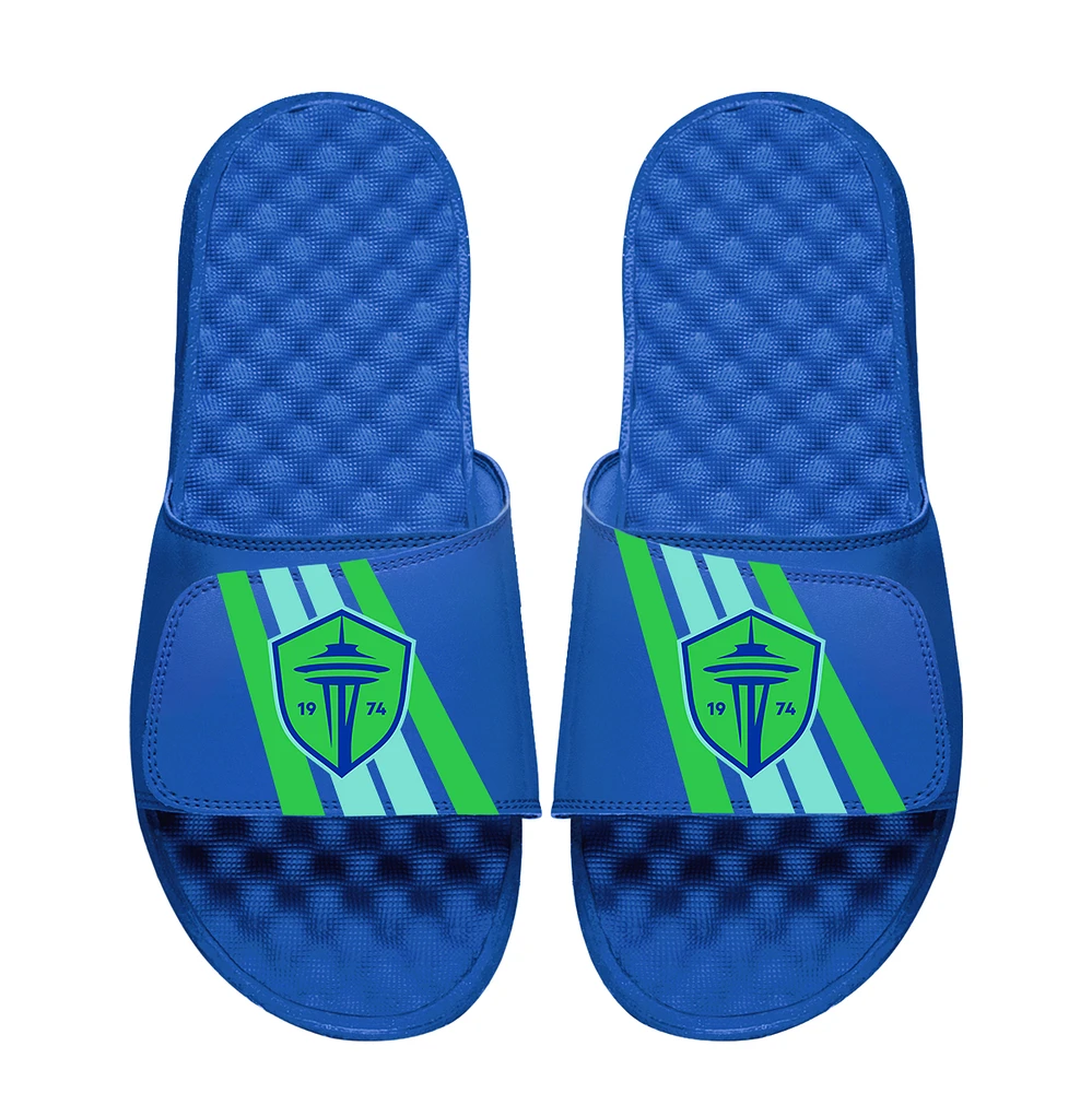 Men's ISlide Royal Seattle Sounders FC Vertical Stripes Slide Sandals