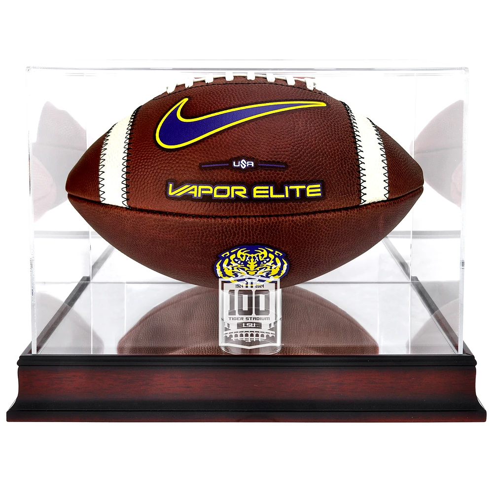LSU Tigers 100th Anniversary Mahogany Football Display Case