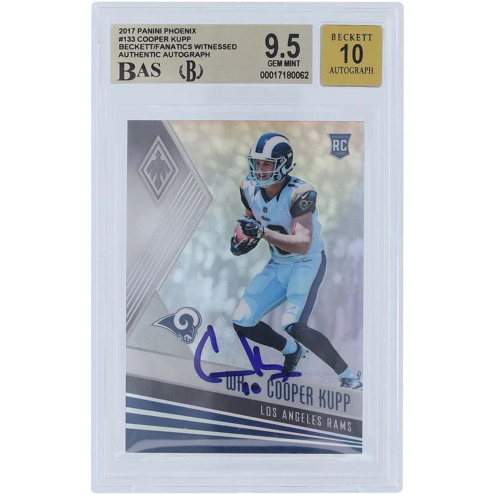 Cooper Kupp Los Angeles Rams Autographed 2017 Panini Phoenix #133 Beckett Fanatics Witnessed Authenticated 9.5/10 Rookie Card