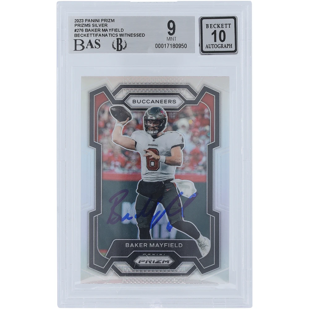 Baker Mayfield Tampa Bay Buccaneers Autographed 2023 Panini Prizm Silver #276 Beckett Fanatics Witnessed Authenticated 9/10 Card