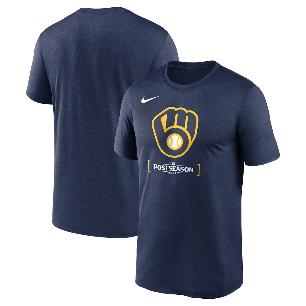Men's Nike Navy Milwaukee Brewers 2024 MLB Postseason Authentic Collection Legend T-Shirt