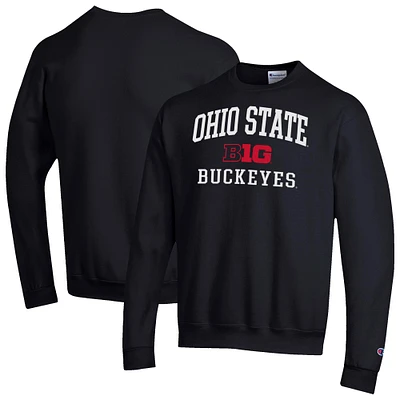 Men's Champion Black Ohio State Buckeyes Big Ten Powerblend Pullover Sweatshirt