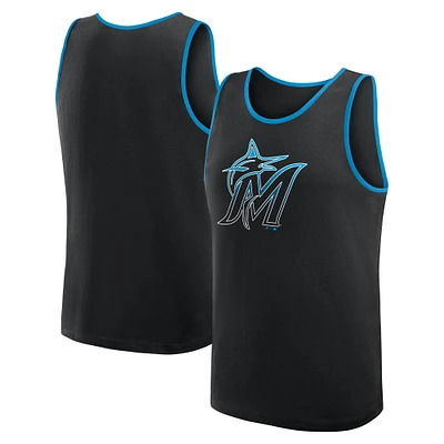 Men's Logo Athletic Black Miami Marlins Unmatched Success Tank Top