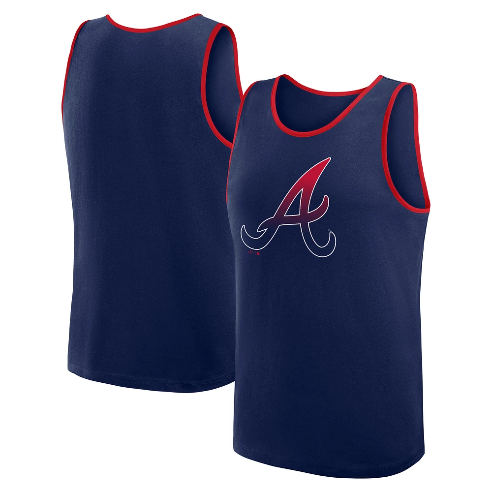 Men's Logo Athletic Navy Atlanta Braves Unmatched Success Tank Top