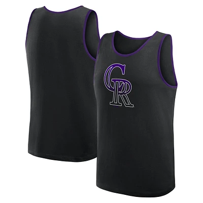 Men's Logo Athletic Black Colorado Rockies Unmatched Success Tank Top