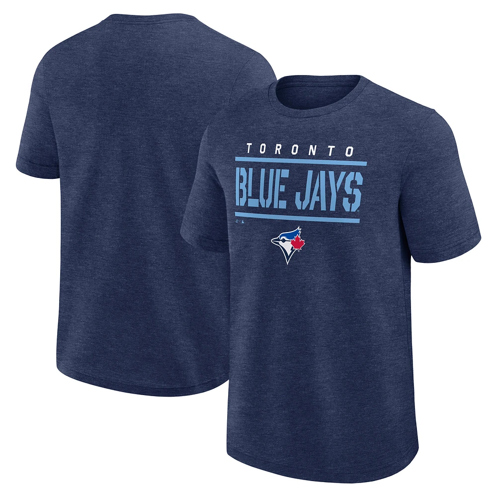 Men's Logo Athletic Heather Navy Toronto Blue Jays Top Notch T-Shirt