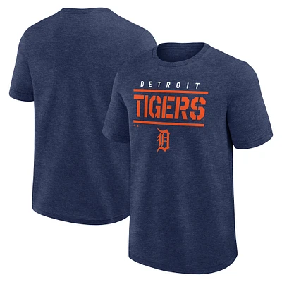 Men's Logo Athletic Heather Navy Detroit Tigers Top Notch T-Shirt