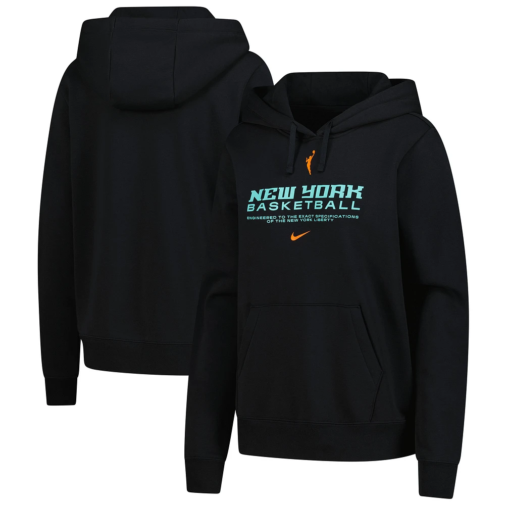 Women's Nike Black New York Liberty Club City Pullover Hoodie