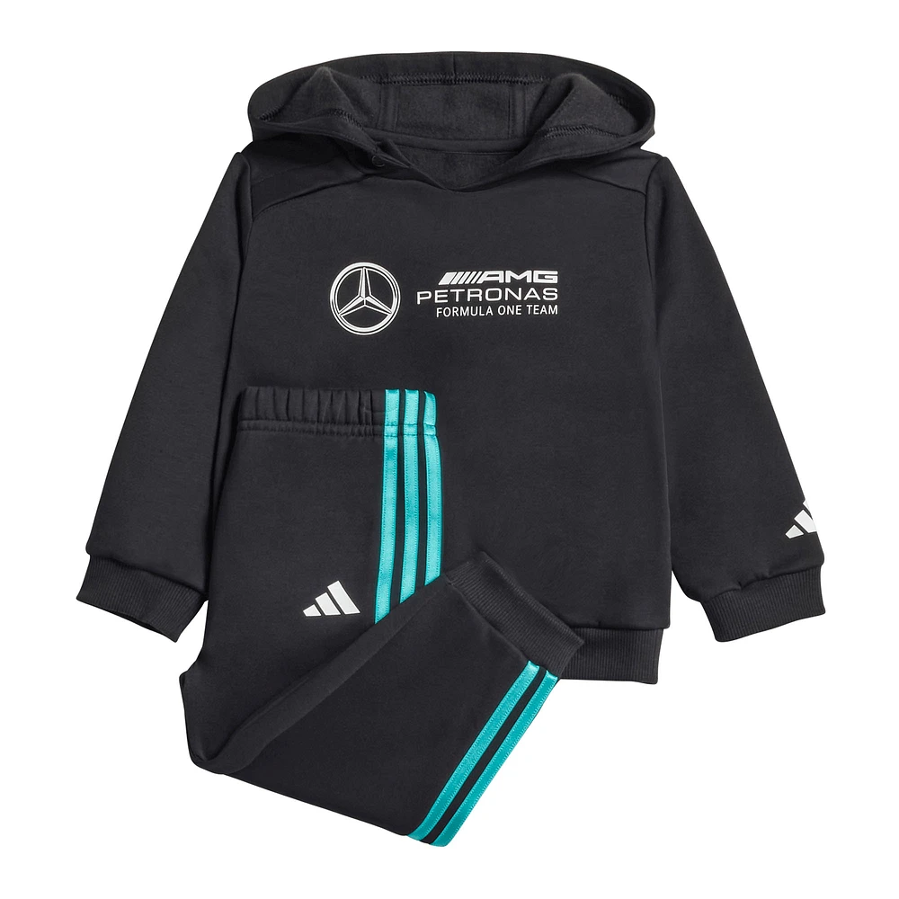 Infant adidas Black Mercedes-AMG Petronas F1 Team DNA Alphaskin Pullover Hoodie/Pants Jogger Set