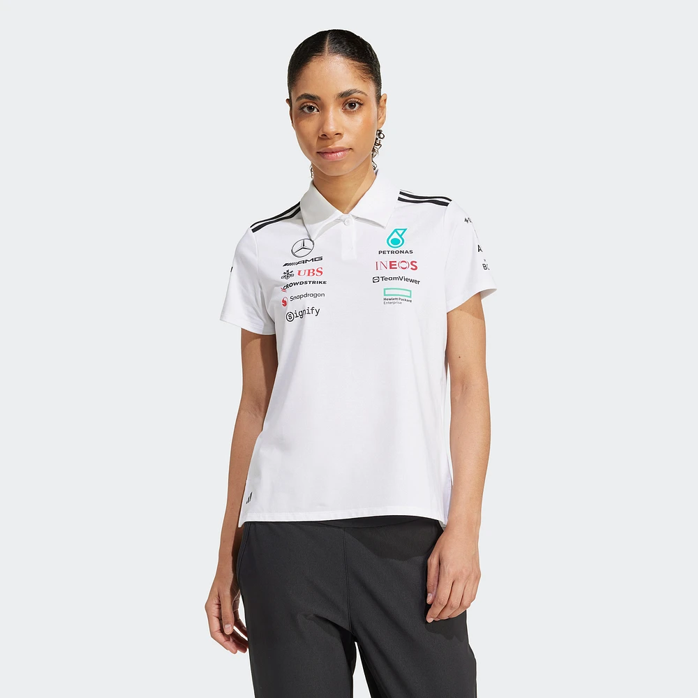 Women's adidas White Mercedes-AMG Petronas F1 Team Wear Polo