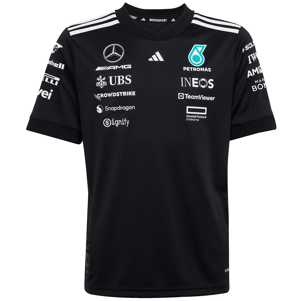 Youth adidas Black Mercedes-AMG Petronas F1 Team Driver Wear Replica Jersey
