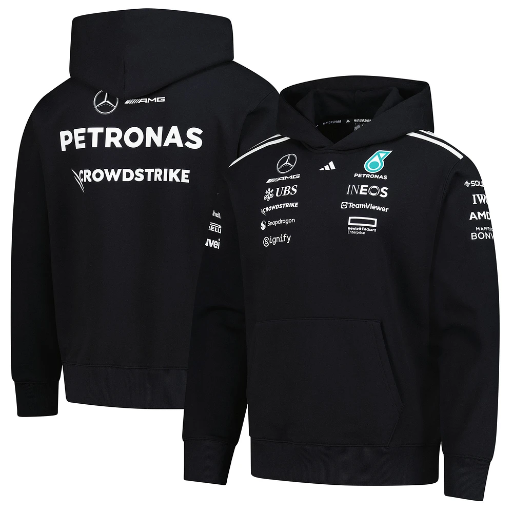 Men's adidas Black Mercedes-AMG Petronas F1 Team Team Wear Pullover Hoodie
