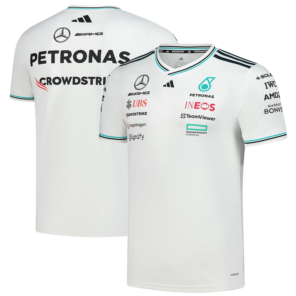 Men's adidas White Mercedes-AMG Petronas F1 Team AEROREADY Driver Wear Authentic Jersey