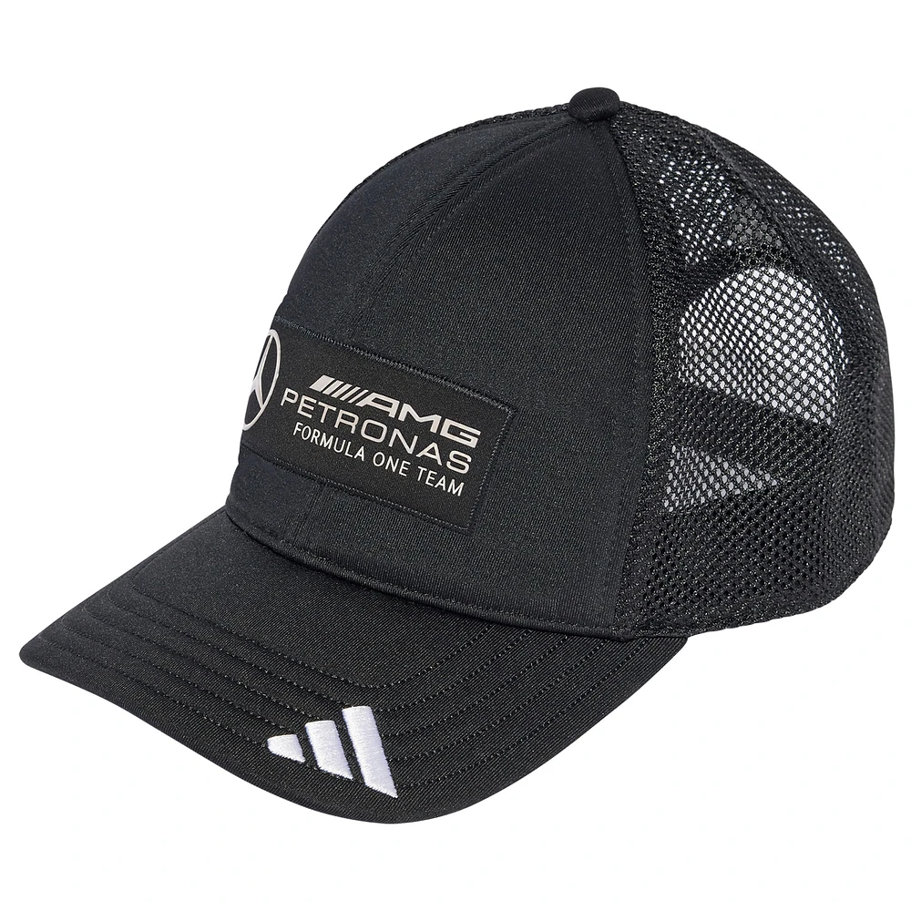 Men's adidas Black Mercedes-AMG Petronas F1 Team Team Wear Trucker Adjustable Hat
