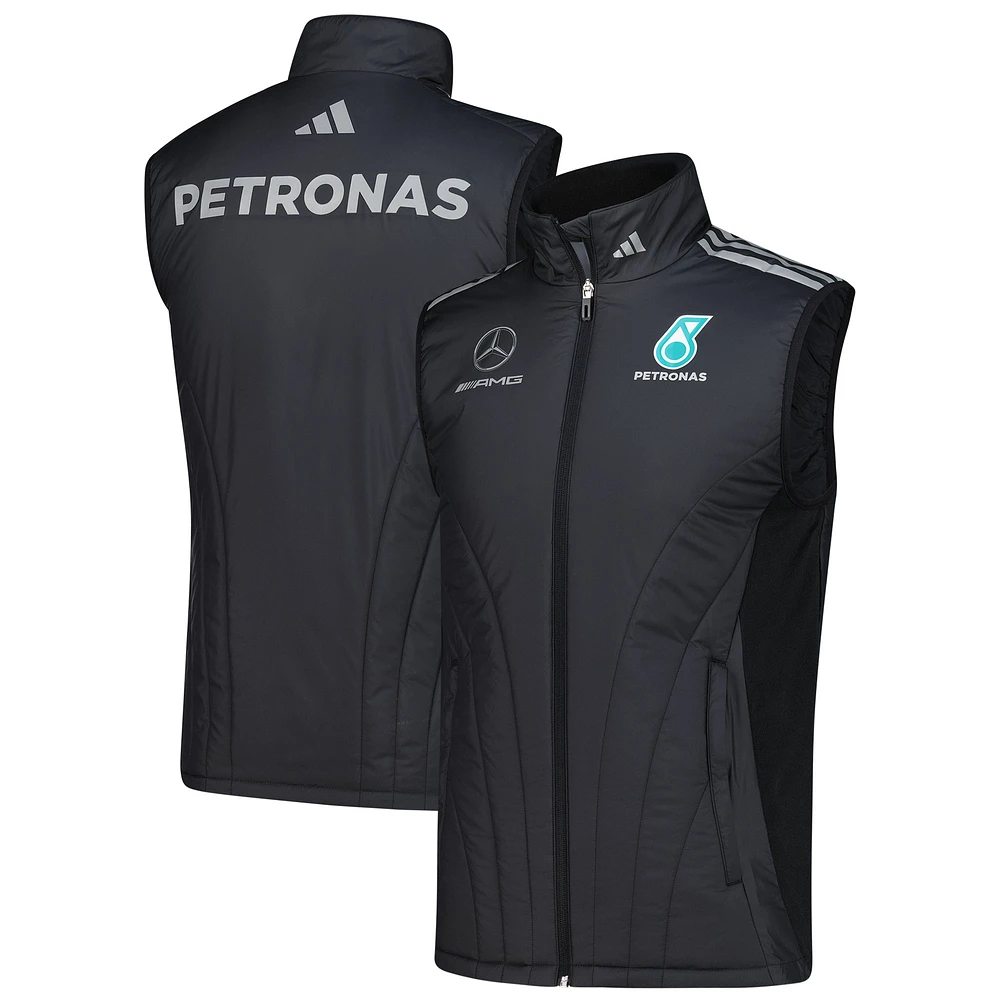 Men's adidas Black Mercedes-AMG Petronas F1 Team Wear Mechanics Full-Zip Vest