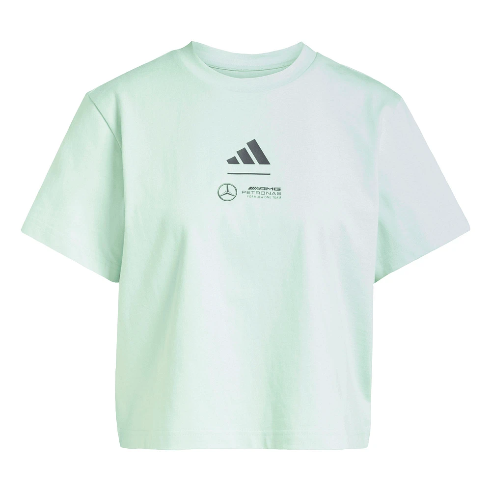 Women's adidas Green Mercedes-AMG Petronas F1 Team Fan Wear Premium Cropped T-Shirt