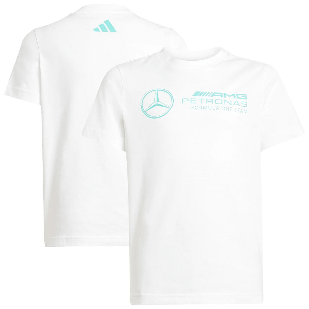 Youth adidas White Mercedes-AMG Petronas F1 Team Fan Wear DNA Alphaskin Graphic T-Shirt