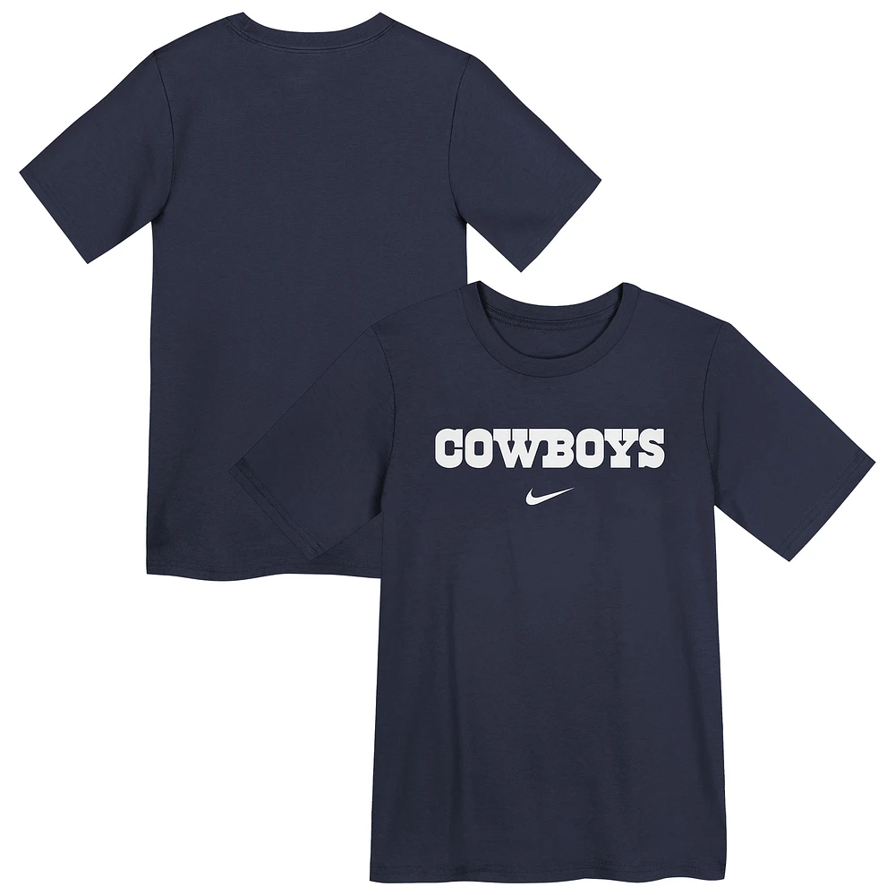 Preschool Nike Navy Dallas Cowboys Wordmark T-Shirt
