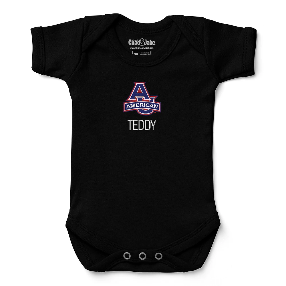 Newborn & Infant Chad Jake Black American University Eagles Personalized Team Logo Bodysuit