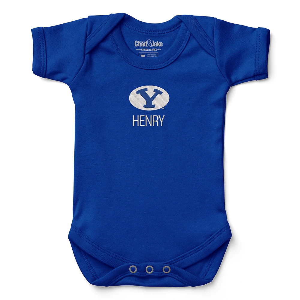 Newborn & Infant Chad Jake Royal BYU Cougars Personalized Team Logo Bodysuit