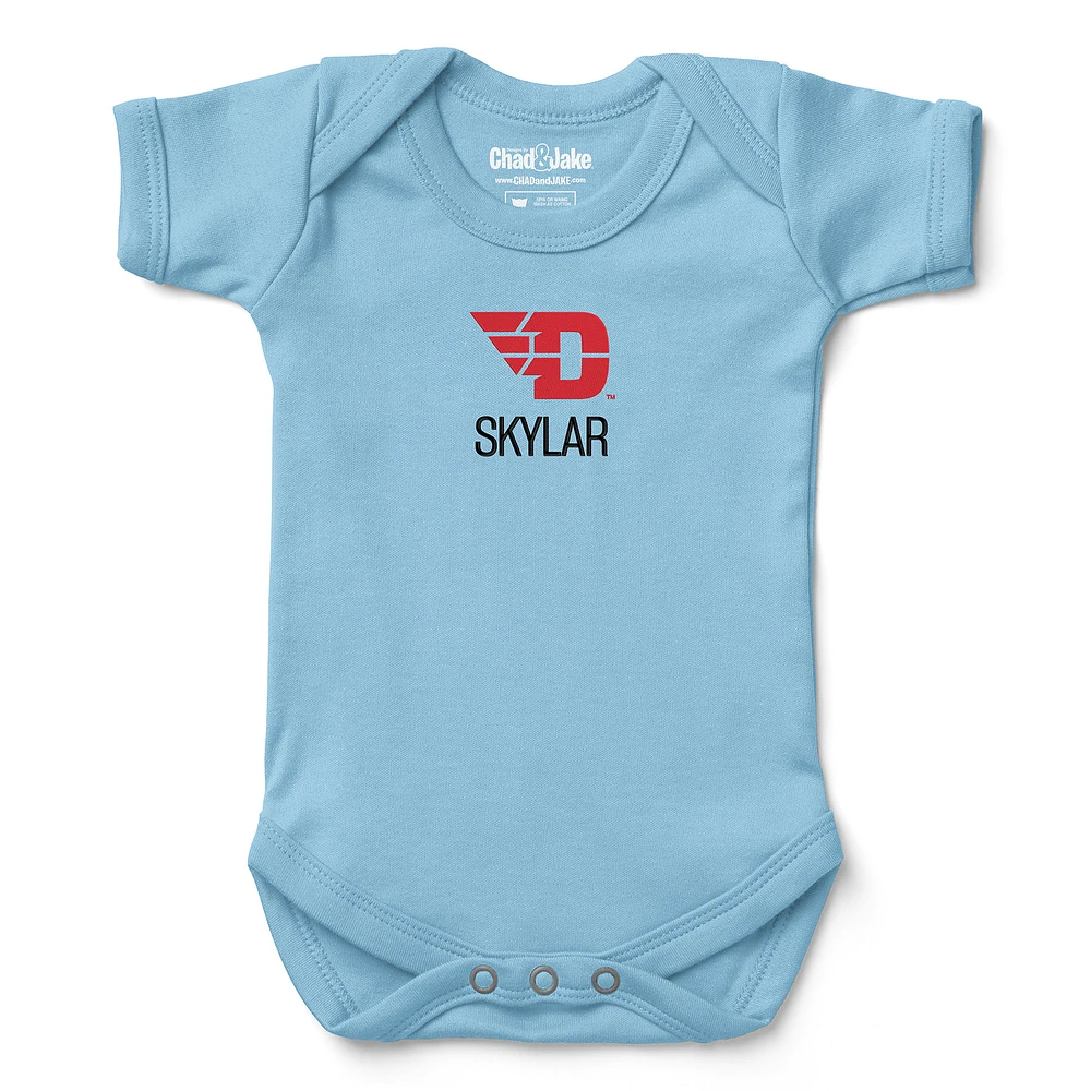 Newborn & Infant Chad Jake Blue Dayton Flyers Personalized Team Logo Bodysuit