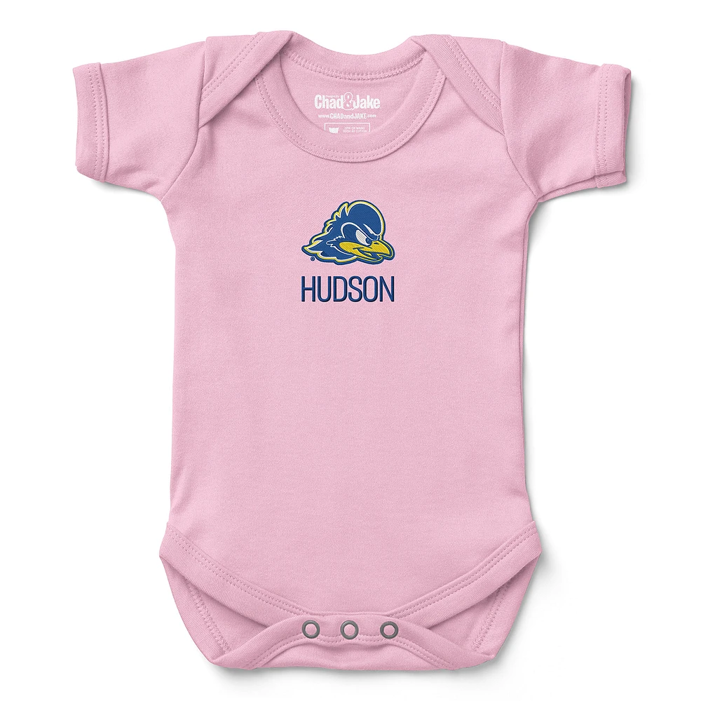 Newborn & Infant Chad Jake Delaware Fightin' Blue Hens Personalized Team Logo Bodysuit