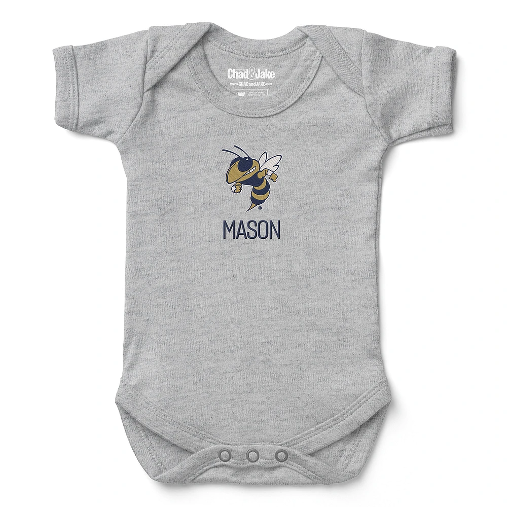 Newborn & Infant Chad Jake Georgia Tech Yellow Jackets Personalized Team Logo Bodysuit