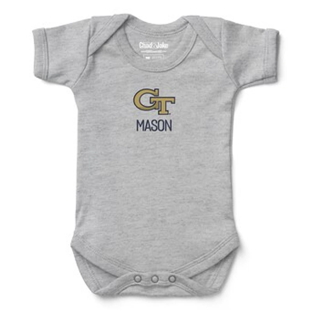 Newborn & Infant Chad Jake Georgia Tech Yellow Jackets Personalized Team Logo Bodysuit