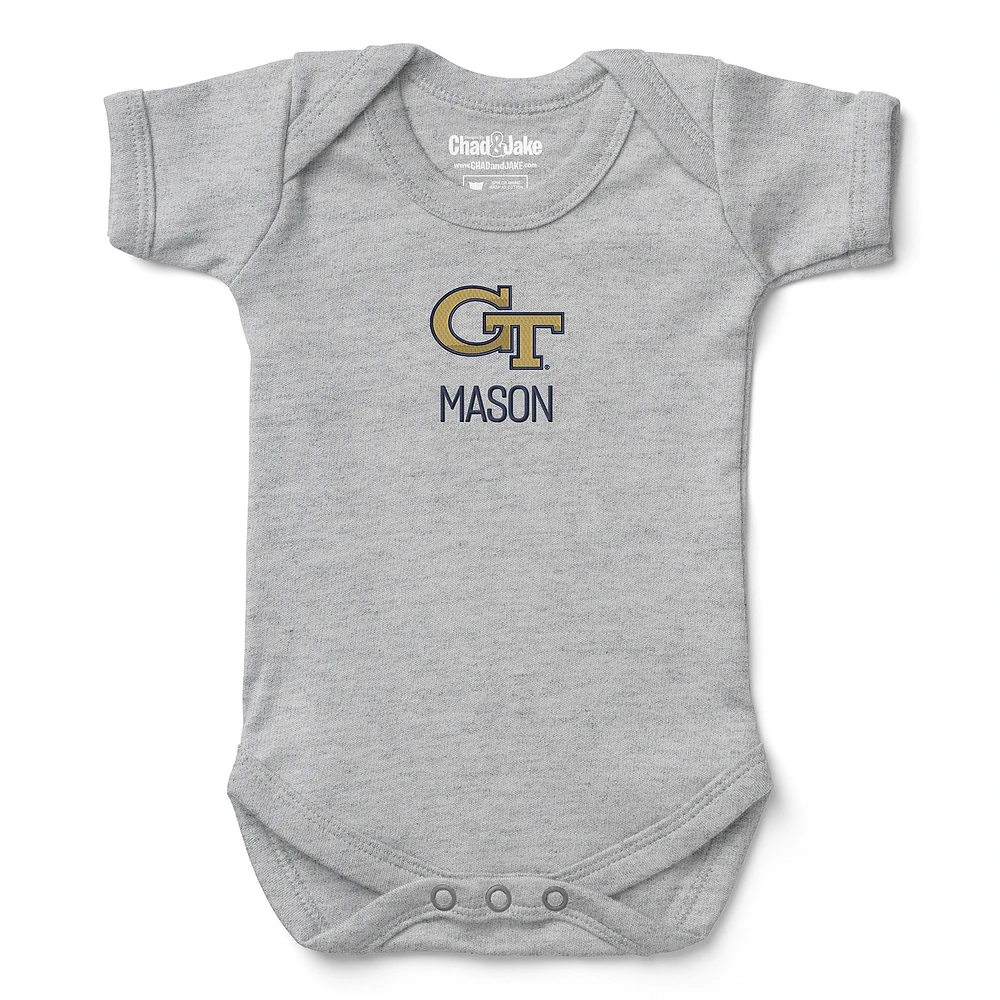 Newborn & Infant Chad Jake Georgia Tech Yellow Jackets Personalized Team Logo Bodysuit