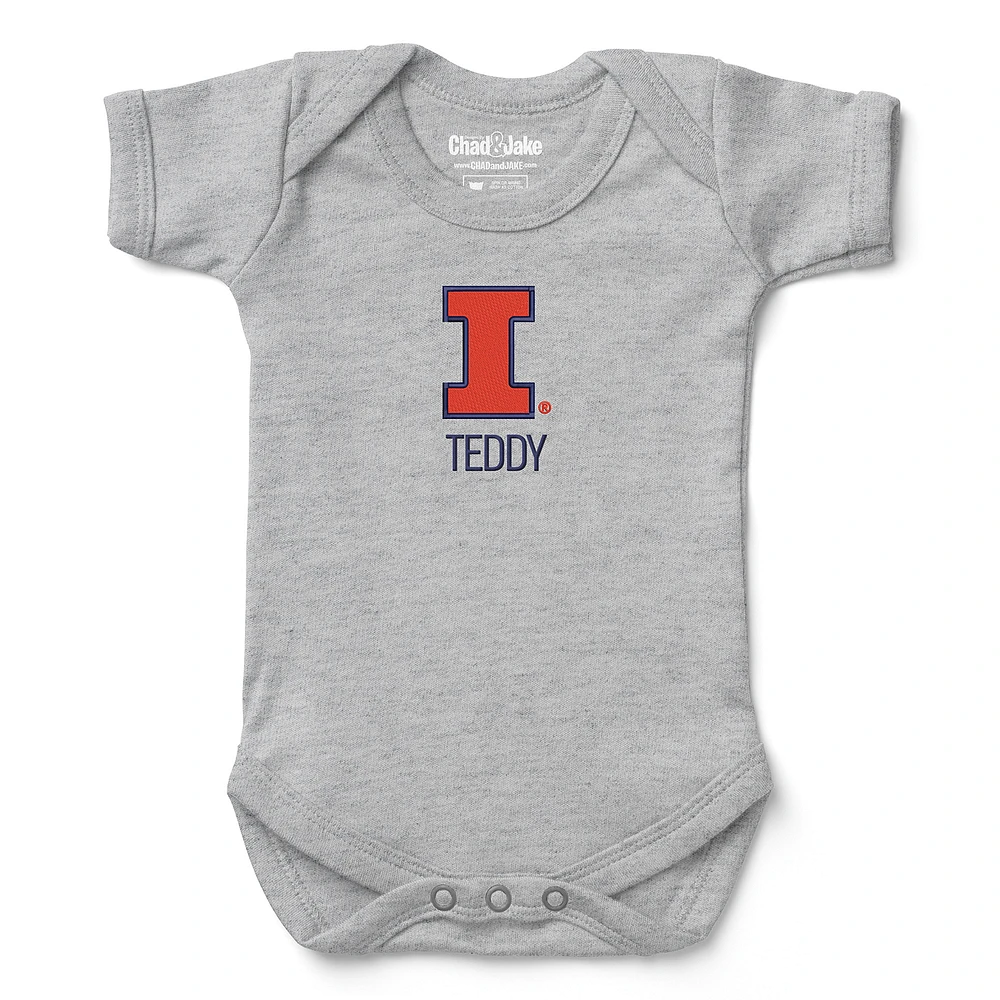 Newborn & Infant Chad Jake Illinois Fighting Illini Personalized Team Logo Bodysuit
