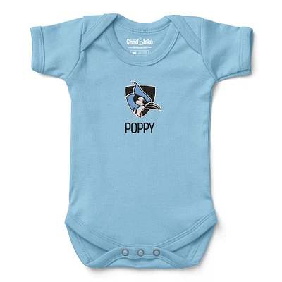 Newborn & Infant Chad Jake Blue Johns Hopkins Jays Personalized Team Logo Bodysuit