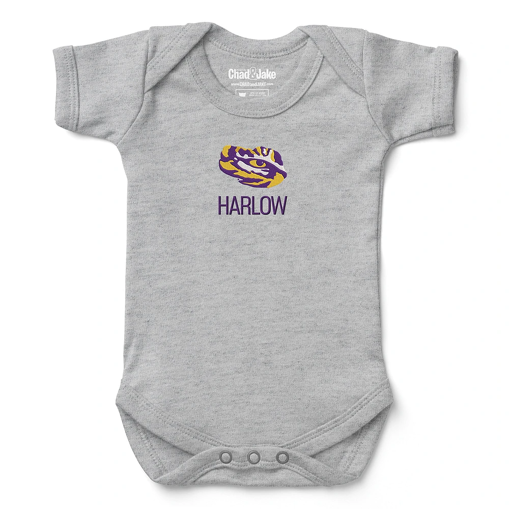 Newborn & Infant Chad Jake LSU Tigers Personalized Team Logo Bodysuit