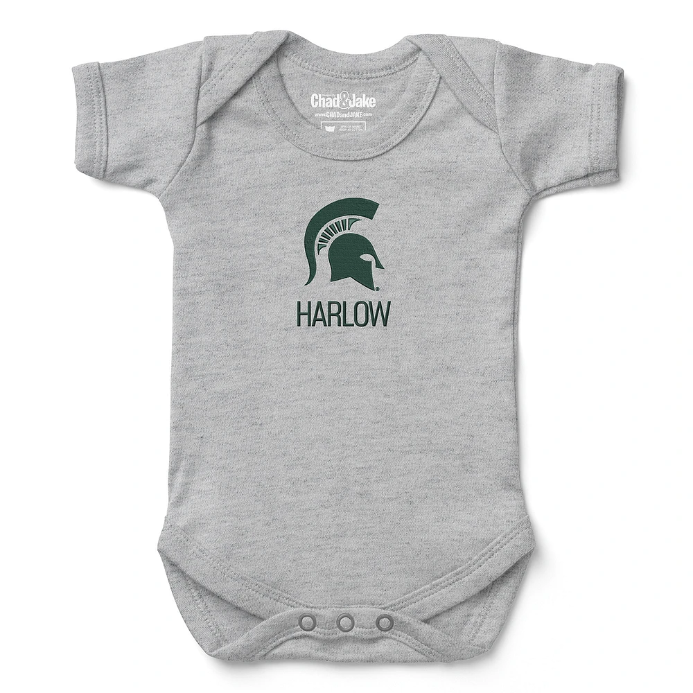Newborn & Infant Chad Jake Michigan State Spartans Personalized Team Logo Bodysuit