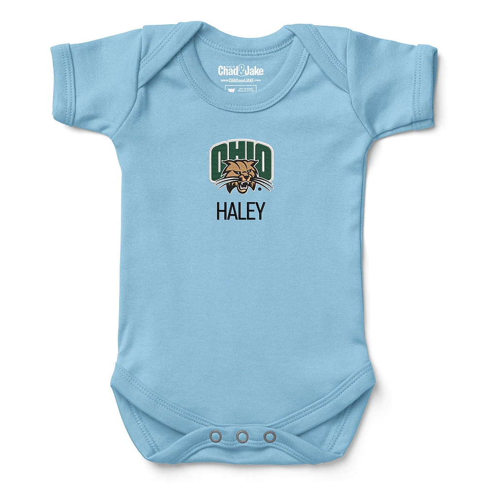 Newborn & Infant Chad Jake Blue Ohio Bobcats Personalized Team Logo Bodysuit
