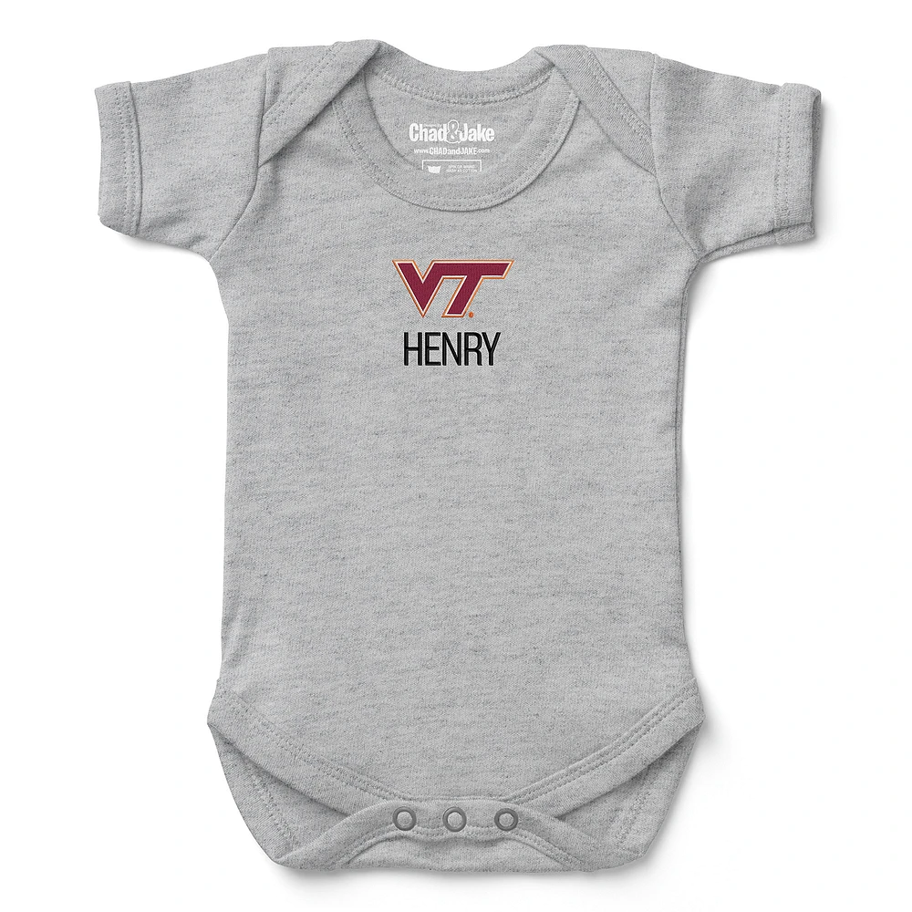 Newborn & Infant Chad Jake Virginia Tech Hokies Personalized Team Logo Bodysuit