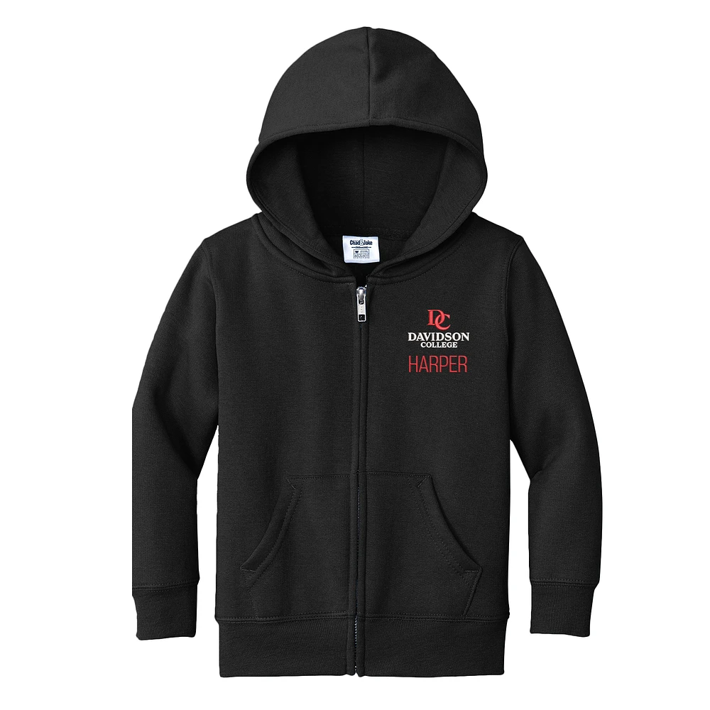 Toddler Chad & Jake Black Davidson Wildcats Personalized Full-Zip Hoodie
