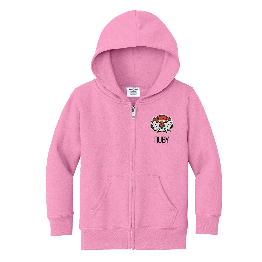 Toddler Chad & Jake Pink Auburn Tigers Personalized Full-Zip Hoodie