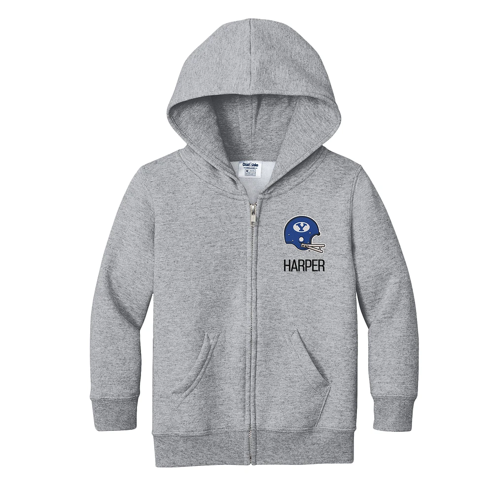 Toddler Chad & Jake Gray BYU Cougars Personalized Full-Zip Hoodie