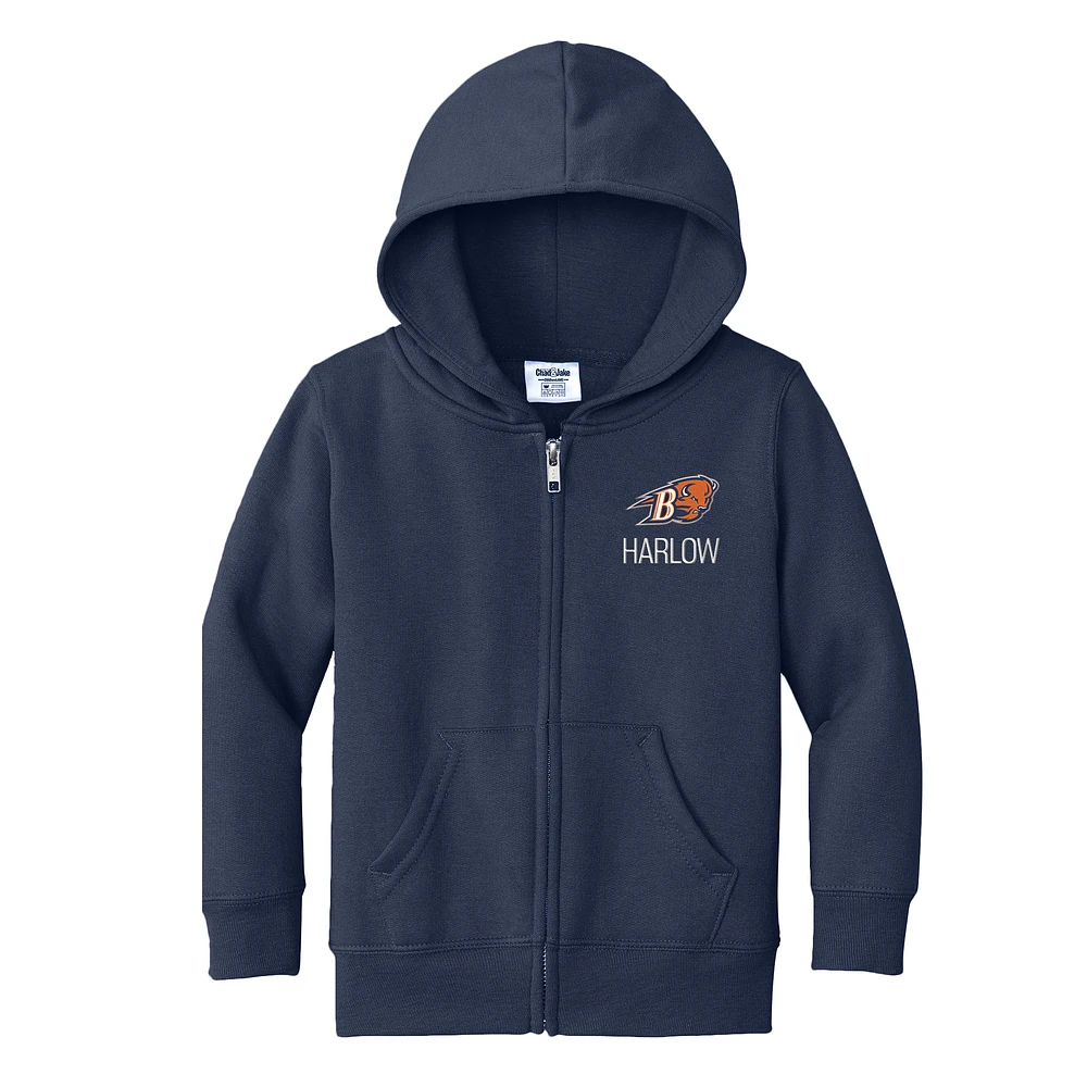 Toddler Chad & Jake Navy Bucknell Bison Personalized Full-Zip Hoodie