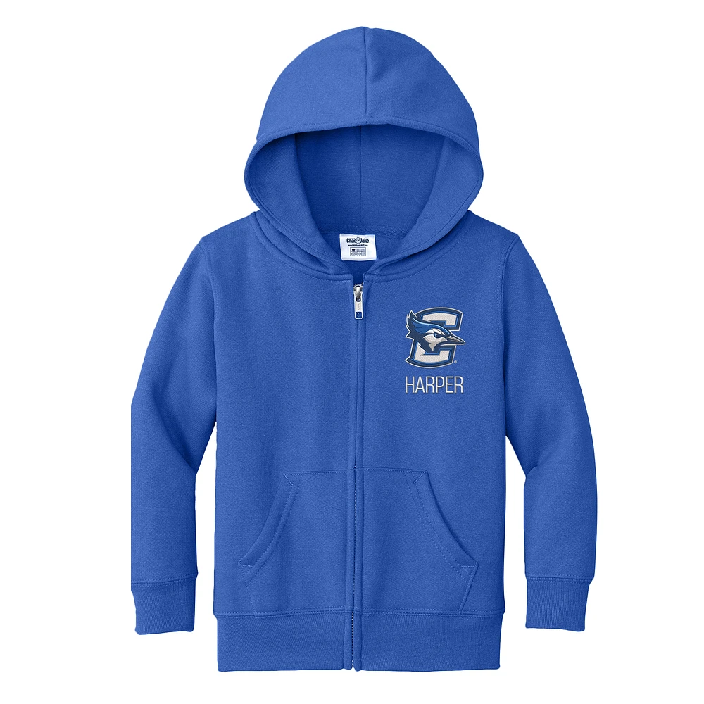 Toddler Chad & Jake Royal Creighton Bluejays Personalized Full-Zip Hoodie