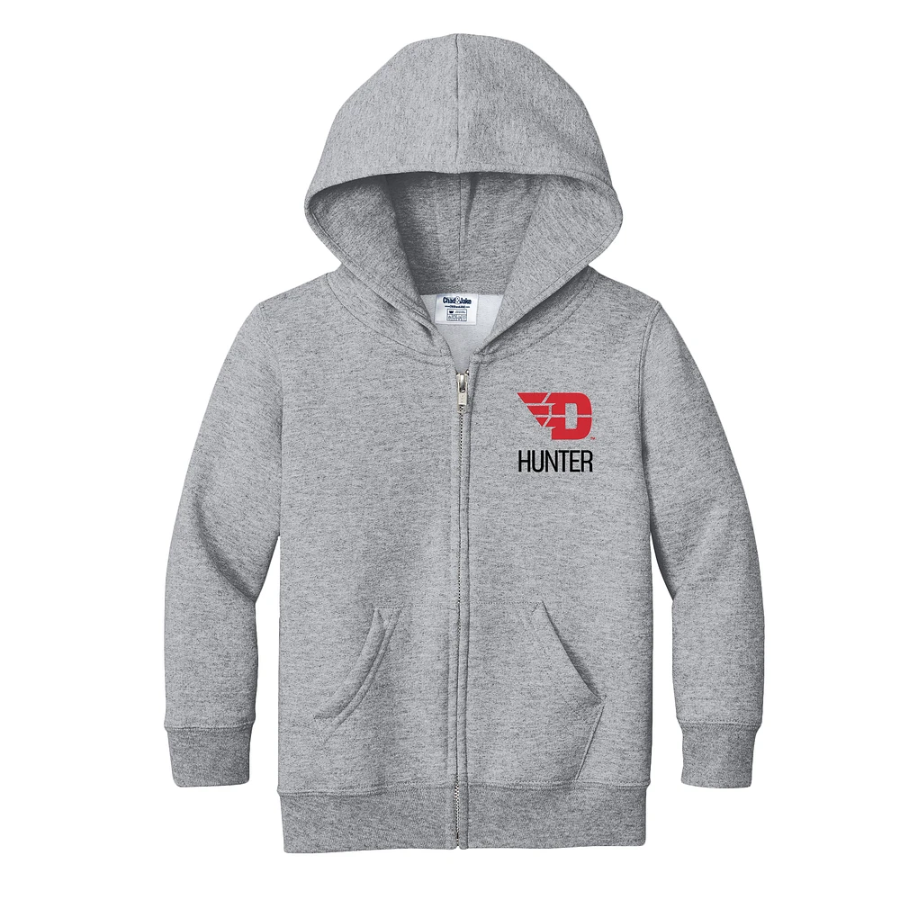 Toddler Chad & Jake Gray Dayton Flyers Personalized Full-Zip Hoodie