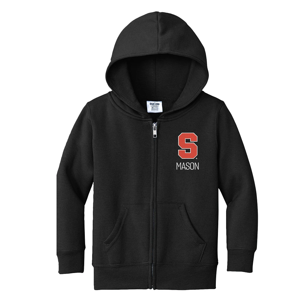 Toddler Chad & Jake Black Syracuse Orange Personalized Full-Zip Hoodie